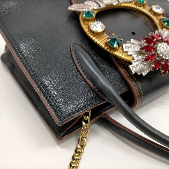 Miu Miu Hand Bag Black Leather mon-502-090525 - Picture 9 of 16